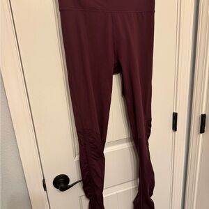 Burgundy High-Waisted Extra Long Barre Leggings